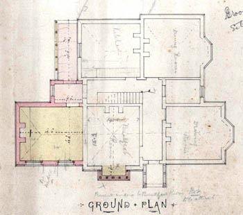 ground floor plan of Broom Farm showing extension